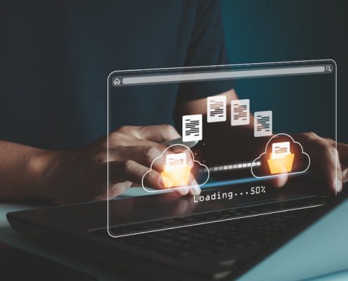 an image of a data migration taking place